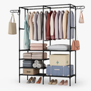 Metal Garment Rack with Shelves and Dual Hanging Rods by LJGDeals