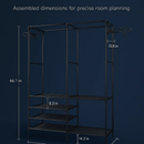 Metal Garment Rack with Shelves and Dual Hanging Rods by LJGDeals