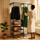Metal Garment Rack with Shelves and Dual Hanging Rods by LJGDeals