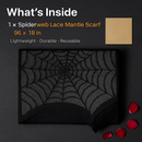 Halloween Black Lace Spiderweb Mantle Scarf by LJGDeals