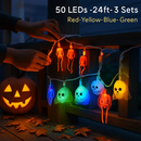 Halloween Skeleton Ghost String Lights with Gauze Skull by LJGDeals