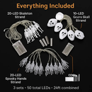 Halloween Skeleton Ghost String Lights with Gauze Skull by LJGDeals
