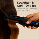 2 In 1 Ceramic Hair Straightener Flat Iron Cordless Hair Straightener Brush Hair Portable Styling Iron with Carry Bag Anti-scald Gloves 2 Hairpins by LJGDeals