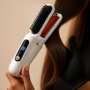 2 In 1 Ceramic Hair Straightener Flat Iron Cordless Hair Straightener Brush Hair Portable Styling Iron with Carry Bag Anti-scald Gloves 2 Hairpins by LJGDeals