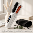 2 In 1 Ceramic Hair Straightener Flat Iron Cordless Hair Straightener Brush Hair Portable Styling Iron with Carry Bag Anti-scald Gloves 2 Hairpins by LJGDeals