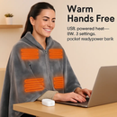 USB Heated Blanket Shawl Wrap with Zipper by LJGDeals