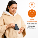 Wearable Heated Throw Blanket Double-Sided Flannel Portable Electric Heating Hoodie For Women Men Machine Washable 3 Heating Levels Battery Operated by LJGDeals