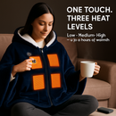 Wearable Heated Throw Blanket Double-Sided Flannel Portable Electric Heating Hoodie For Women Men Machine Washable 3 Heating Levels Battery Operated by LJGDeals