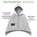 Wearable Heated Throw Blanket Double-Sided Flannel Portable Electric Heating Hoodie For Women Men Machine Washable 3 Heating Levels Battery Operated by LJGDeals