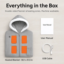 Wearable Heated Throw Blanket Double-Sided Flannel Portable Electric Heating Hoodie For Women Men Machine Washable 3 Heating Levels Battery Operated by LJGDeals
