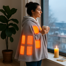 Wearable Heated Throw Blanket Double-Sided Flannel Portable Electric Heating Hoodie For Women Men Machine Washable 3 Heating Levels Battery Operated by LJGDeals