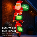 8FT Climbing Inflatable Santa Claus with Light Hanging Blow Up Christmas Inflatable Indoor Outdoor Christmas Decorations 3 Santa Claus 3 Merry Christm by LJGDeals