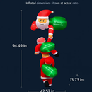 8FT Climbing Inflatable Santa Claus with Light Hanging Blow Up Christmas Inflatable Indoor Outdoor Christmas Decorations 3 Santa Claus 3 Merry Christm by LJGDeals