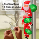 8FT Climbing Inflatable Santa Claus with Light Hanging Blow Up Christmas Inflatable Indoor Outdoor Christmas Decorations 3 Santa Claus 3 Merry Christm by LJGDeals
