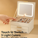 Jewelry Box with LED Mirror Organizer for Accessories by LJGDeals