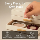 Jewelry Box with LED Mirror Organizer for Accessories by LJGDeals