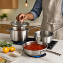 Stainless Steel Cookware Set for Induction Stovetops by LJGDeals