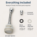 Movable Kitchen Tap Head with Rotatable Swivel and Hose by LJGDeals