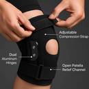 Knee Brace Open Patella with Adjustable Hinges for Sports by LJGDeals