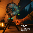 Foldable Camping Fan with Oscillating Tripod and USB Power by LJGDeals