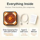 Solar Camping Fan with Lantern - USB & Solar Power by LJGDeals