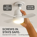 12W Socket Ceiling Fan with Lights and Remote by LJGDeals