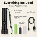 Tactical LED Flashlight Zoomable Spotlight for Outdoor Use by LJGDeals