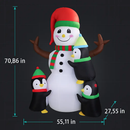 Christmas Inflatable Snowman and Penguin Yard Decoration by LJGDeals