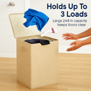 Foldable Laundry Hampers with Lid, Handles & Storage by LJGDeals