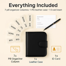Weekly Pill Organizer in PU Leather Case - 7-Day by LJGDeals