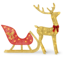 Lighted Christmas Reindeer and Sleigh Decoration by LJGDeals