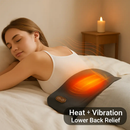 2 In 1 Electric Lumbar Massager Support Pillow Memory Foam Lower Back Massager with Heat Vibration Adapter for Pain Relief by LJGDeals