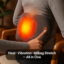 3 In 1 Electric Lumbar Massager Support Pillow Plug-in Memory Foam Lower Back Massager with Heat Vibration Airbag Stretching Adapter for Pain Relief by LJGDeals