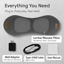 3 In 1 Electric Lumbar Massager Support Pillow Plug-in Memory Foam Lower Back Massager with Heat Vibration Airbag Stretching Adapter for Pain Relief by LJGDeals