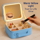 Travel Makeup Bag with LED Mirror - Blue by LJGDeals