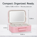 Travel Makeup Bag with LED Mirror - Blue by LJGDeals