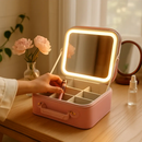 Travel Makeup Bag with LED Mirror - Blue by LJGDeals