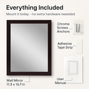 Wall Mount Mirror with Wood-Like Frame, Rectangular by LJGDeals