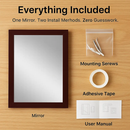 Wall Mount Mirror with Wood-Like Frame, Rectangular by LJGDeals