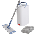 Mop Bucket with Wringer Set for Flat Floors - 3 Pads by LJGDeals