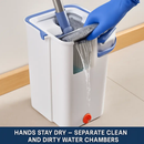 Mop Bucket with Wringer Set for Flat Floors - 3 Pads by LJGDeals