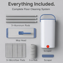Mop Bucket with Wringer Set for Flat Floors - 3 Pads by LJGDeals
