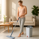 Mop Bucket with Wringer Set for Flat Floors - 3 Pads by LJGDeals