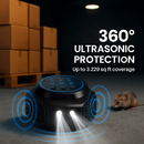 360° Ultrasonic Mice Repellent Indoor Rodent Repeller Rat Squirrel Rodent Chaser with 3 Modes 2 Strobe Lights for Kitchen Warehouse by LJGDeals