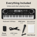 61 Keys Digital Keyboard with Microphone for Beginners by LJGDeals