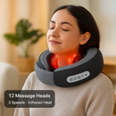 2 In 1 Neck Massager Pillow with Heat Electric Memory Foam Travel Pillow Shiatsu Neck Massager with 3 Speeds Timer for Home Office Travel by LJGDeals