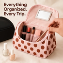 Travel Makeup Bag with Mirror - Compact Organizer by LJGDeals