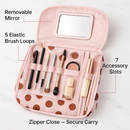 Travel Makeup Bag with Mirror - Compact Organizer by LJGDeals