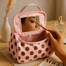 Travel Makeup Bag with Mirror - Compact Organizer by LJGDeals