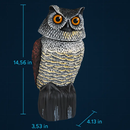 Owl Decoy with Rotatable Head for Bird and Squirrel Control by LJGDeals